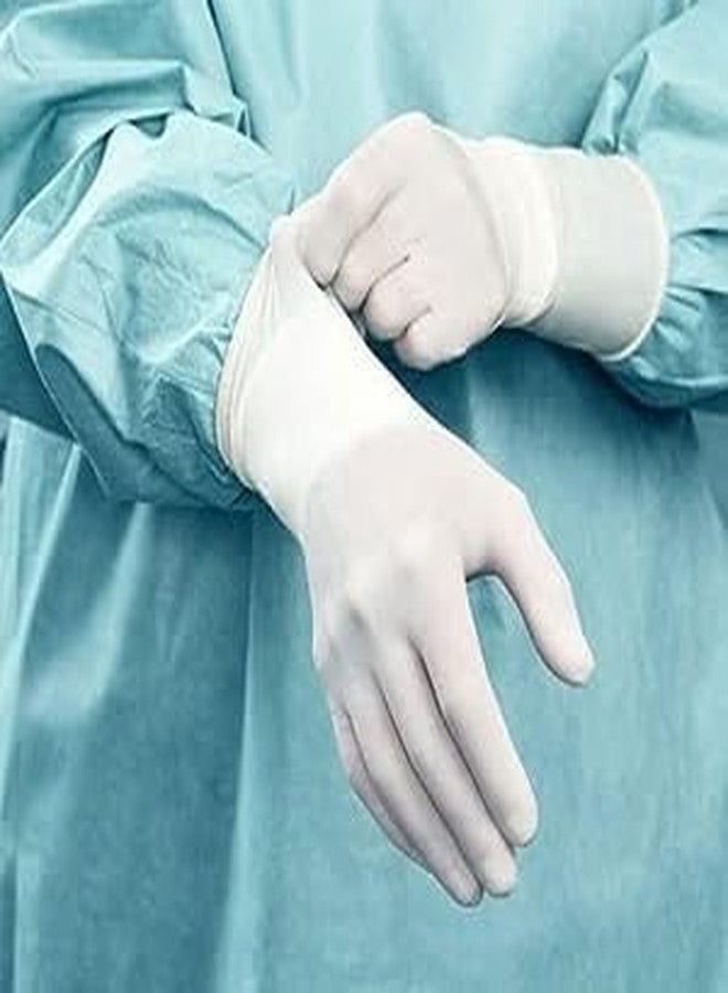 COWOX Latex Disposable, Work Gloves Soft Industrial Powdered Rubber for Cleaning and multiple uses (Large, 100) || White - Image 2